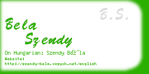 bela szendy business card